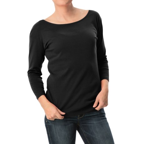 August Silk Round-Neck T-Shirt - 3/4 Sleeve (For Women)