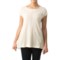 August Silk Pointelle Lace-Back Sweater - Short Sleeve (For Women)