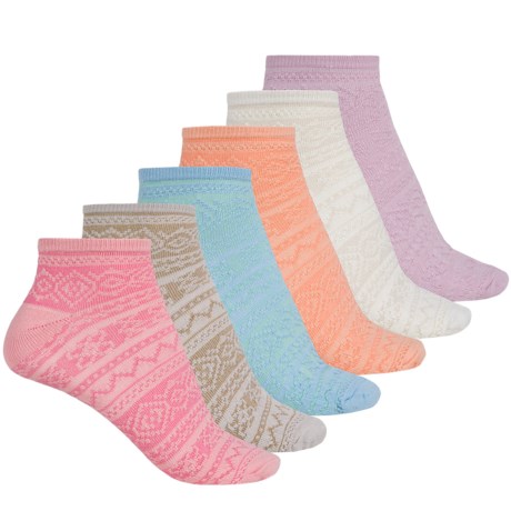 Muk Luks No-Show Socks - 6-Pack, Below the Ankle (For Women)