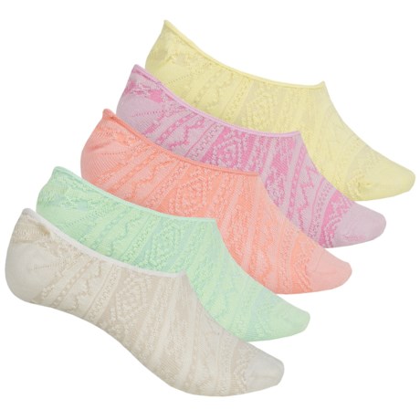 Muk Luks Microfiber Foot Liner Socks - 5-Pack, Below the Ankle (For Women)