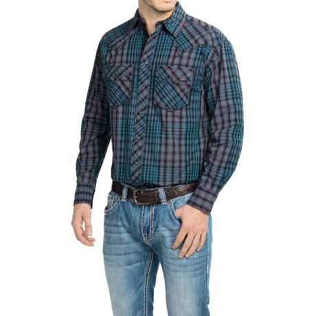 Cowboy Up Washed-Cotton Plaid Shirt - Snap Front, Long Sleeve (For Men)