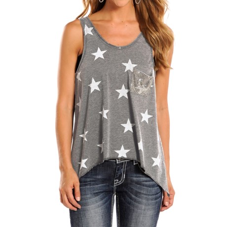 Rock & Roll Cowgirl Stars Tank Top (For Women)