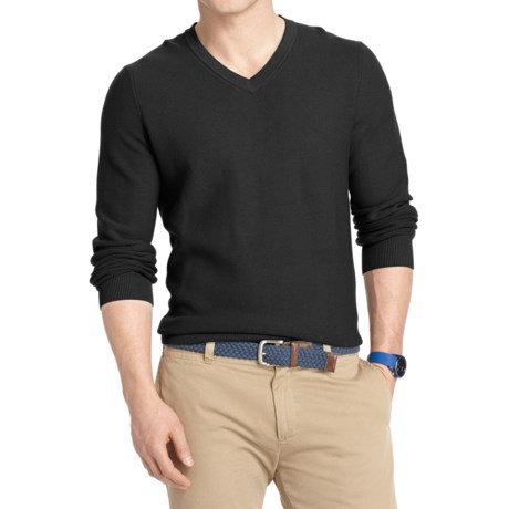 Izod IZOD Textured Cotton Sweater - V-Neck (For Men)