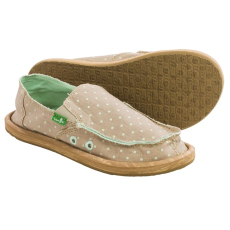 Sanuk Hot Dotty Chambray Shoes - Slip-Ons (For Big Girls)
