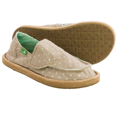 Sanuk Hot Dotty Chambray Shoes - Slip-Ons (For Little Girls)