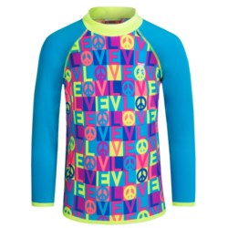TYR Peace & Love Graphic Rash Guard - UPF 50+, Long Sleeve (For Little and Big Girls)