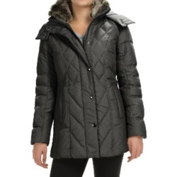 London Fog Down Quilted Puffer Coat - Removable Hood (For Women)