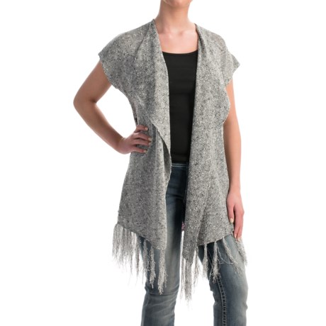 Rock & Roll Cowgirl Fringed Aztec Cardigan Sweater - Short Sleeve (For Women)