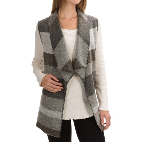 Max Studio Striped Boiled Wool Vest (For Women)