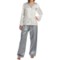 KayAnna Brushed Back Satin Pajamas - Long Sleeve (For Women)