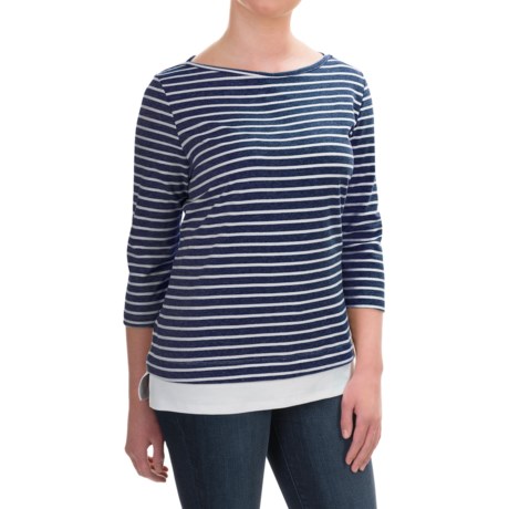 FDJ French Dressing Nautical Stripe Fooler Shirt - Elbow Sleeve (For Women)