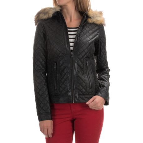Bar III Quilted Jacket - Vegan Leather (For Women)