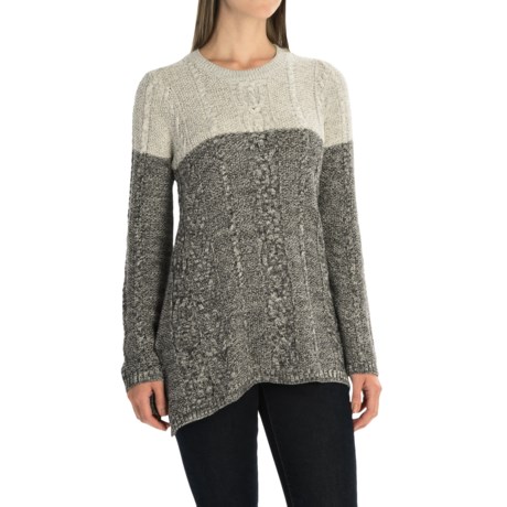 Jeanne Pierre Fisherman Cable-Knit A-Line Sweater (For Women)