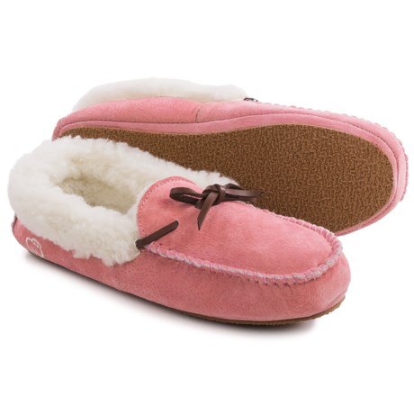 LAMO Footwear Suede Moccasins - Merino Wool Lined (For Little and Big Girls)
