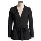 Lilla P Stretch Cotton Cardigan Sweater - Belted (For Women)