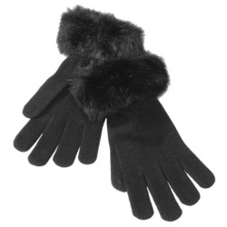 Betmar Knit Gloves with Faux Fur Cuffs (For Women)
