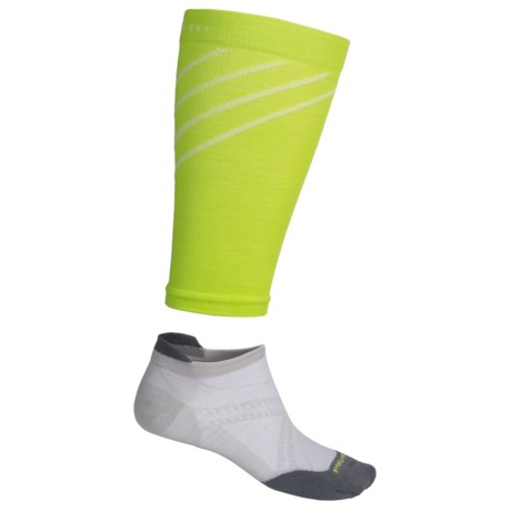 SmartWool PhD Run Ultralight Socks and Compression Calf Sleeves - Merino Wool, Ankle (For Men and Women)