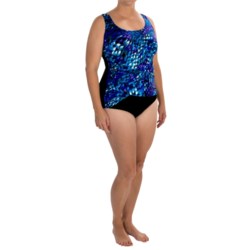 Longitude Beach Club X-Over Wrap One-Piece Swimsuit (For Plus Size Women)