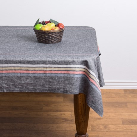 Stitch & Shuttle Linen Stripe Tablecloth - 60x90”