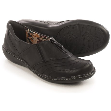 Hush Puppies Soft Style Jennica Flats - Leather, Zip Vamp (For Women)