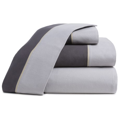 Bambeco Brigham Contrast Flannel Sheet Set - Full, Organic Cotton