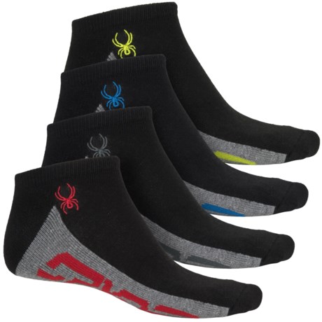 Spyder Logo Sole No-Show Socks - 4-Pack, Below the Ankle (For Men)