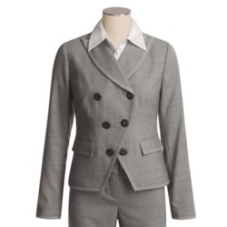 Magaschoni Collection Wool Crepe Jacket - Dove Grey Melange (For Women)