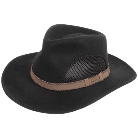 Scala Wool Felt Safari Hat - Crushable, Mesh Ventilation (For Men)