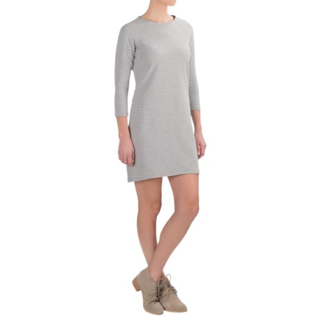 Workshop Republic Clothing Stretch Cotton French Terry Dress - Long Sleeve (For Women)