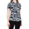 IBKUL Printed Mock-Neck Shirt - UPF 50+, Zip Neck, Short Sleeve