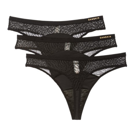 Danskin Microfiber and Lace Period Panties - 3-Pack, Thong