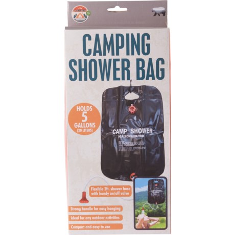 CAMPING OUTDOOR EQUIPMENT Camping Shower Bag with Flexible Hose - 2’, 5 gal.