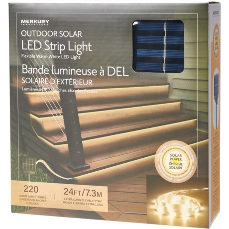 Merkury Outdoor Solar LED Strip Lights - 24’, 220 Bulbs