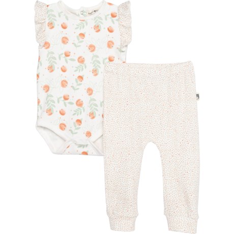 Rabbit + Bear Infant Girls Baby Bodysuit and Pants Set - Short Sleeve