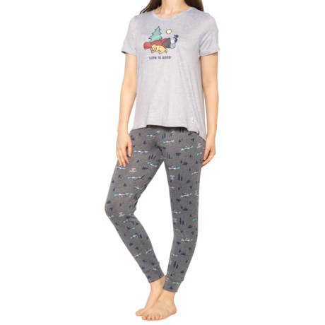 Life is Good® Core Mountain Shirt and Joggers Lounge Set - Short Sleeve