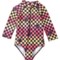 Limited Too Little Girls Ombre Checkered One-Piece Rash Guard - UPF 50+, Long Sleeve