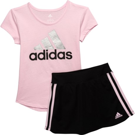adidas Little Girls T-Shirt and Skort Set - Short Sleeve
