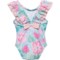 Rufflebutts Infant Girls Ruffle V-Back One-Piece Swimsuit - UPF 50+
