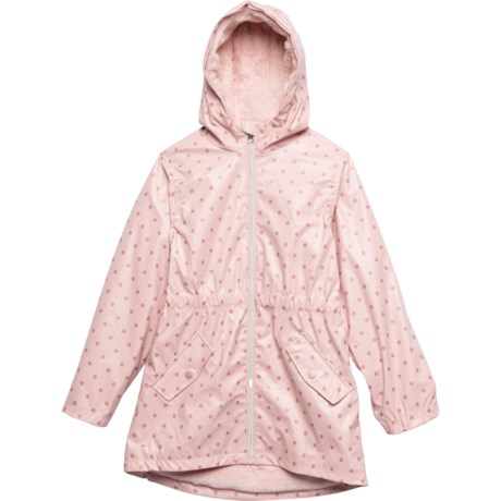 LIV & LOTTIE Big Girls Cozy Lined Rain Jacket - Insulated