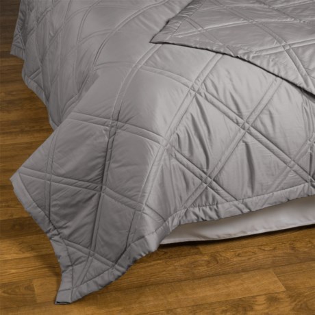 Allegria Fine Linens Lattice Quilted Coverlet - King, 300 TC Egyptian Cotton Sateen
