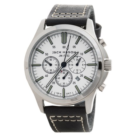 Jack Mason Field Chronograph Watch with Leather Band - 42mm