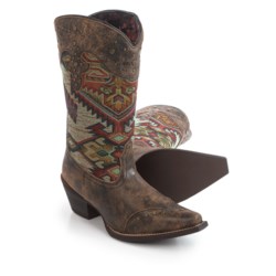 Laredo Tribal Print Cowboy Boots - Leather, Snip Toe (For Women)