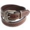Roper Heavy Contrast-Corded Edging Leather Belt (For Men)