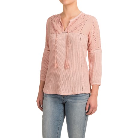 Lucky Brand Eyelet Peasant Top - 3/4 Sleeve (For Women)