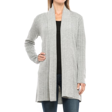 Adrienne Vittadini Double-Knit Cardigan Sweater - Merino Wool Blend, Shawl Collar (For Women)