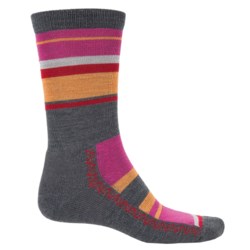 Point6 Multi-Stripe Lightweight Socks - Merino Wool, Crew (For Men and Women)