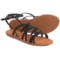 Bamboo Strappy Sandals with Ankle Strap (For Women)