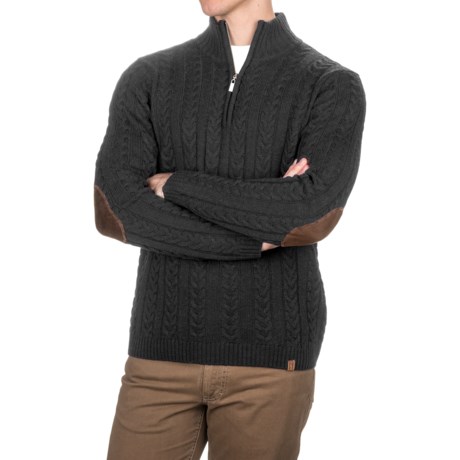 Neve Andrew Chunky Cable-Knit Sweater - Merino Wool, Zip Neck (For Men)