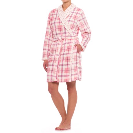 Nautica Short Plush Robe - Long Sleeve (For Women)