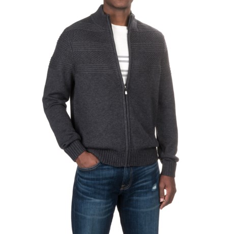 Aqua by Toscano Mock Neck Sweater - Merino Wool, Full Zip (For Men)